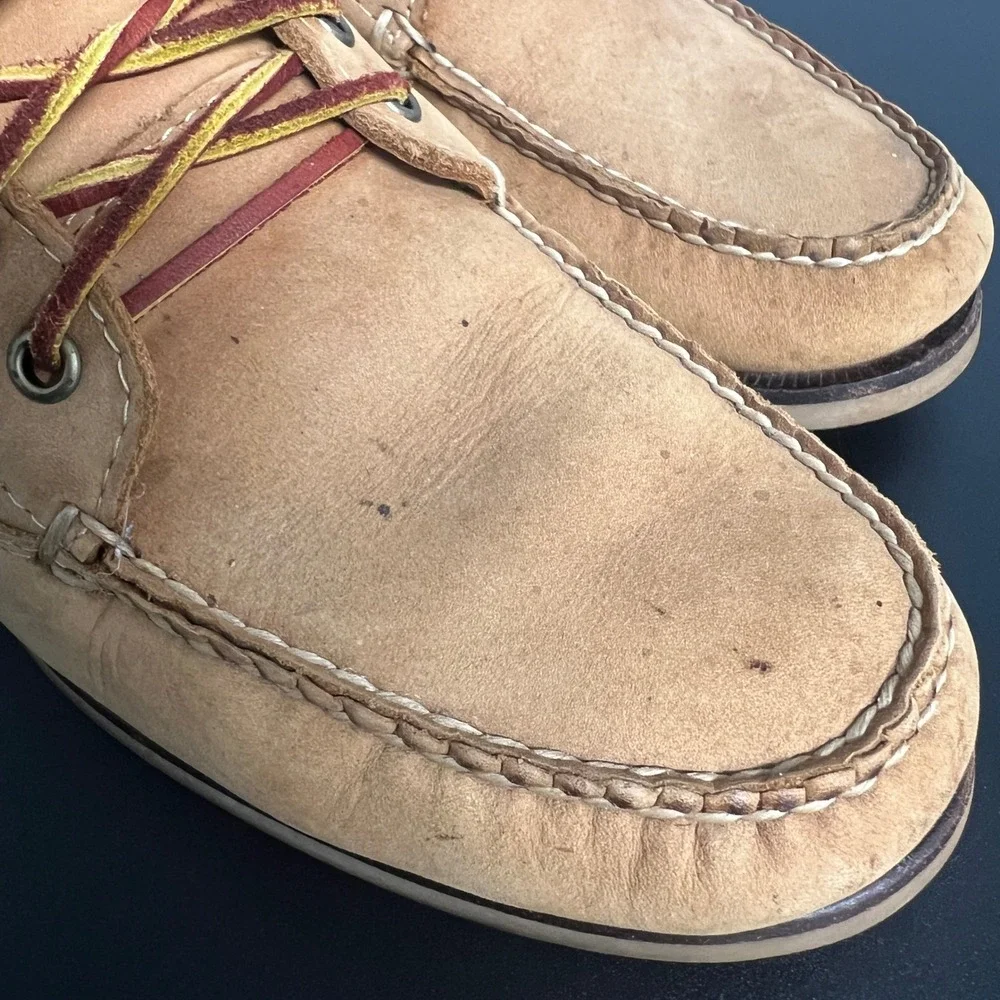 LL Bean Signature Mens Tan Leather Boots 281251 Size 10.5 D